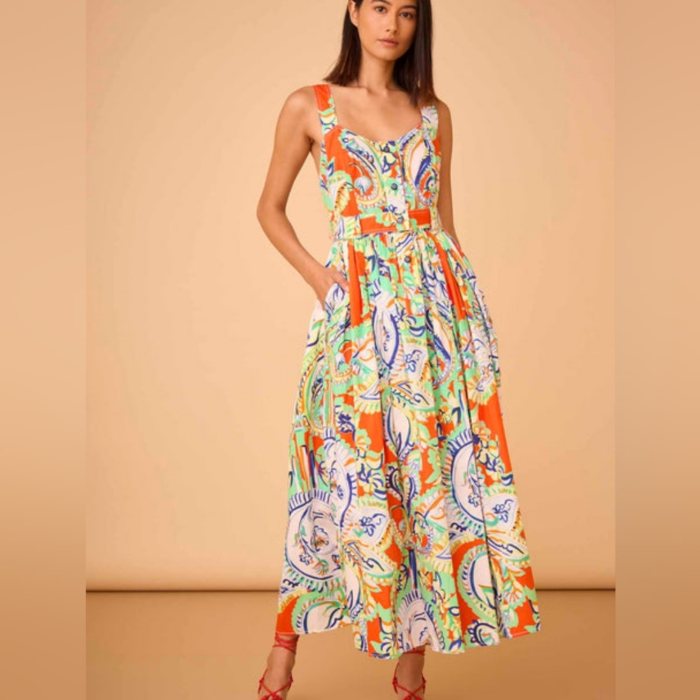 Hunter Bell Paisley Maxi Dress NWT Sz 6 - Picture 2 of 3